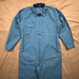 Vintage 80s French Overalls Mens 50 Workwear Zip Collar Canvas Cotton Reinforce